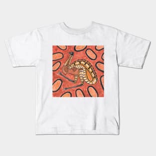 Emu - Aboriginal Inspired Art Painting Kids T-Shirt